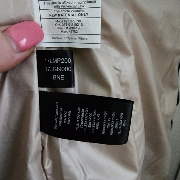 Kenneth Cole New York Hooded Chevron Quilted Puffer Coat Sz L - Picture 9 of 16